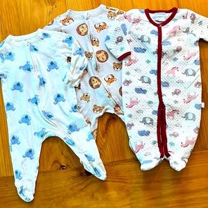 Set of 3 - 3/6 Month Baby Footed PJ’s